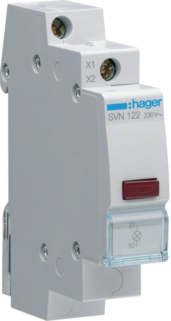 Lampka sygnalizacyjna, 230V AC, Czerwony LED HAGER SVN122
