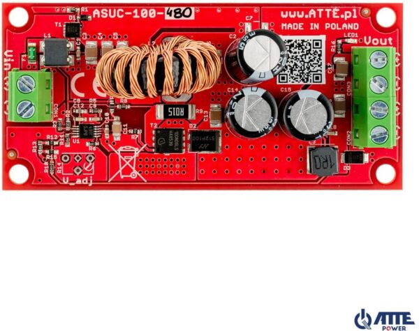 PRZETWORNICA DC/DC ATTE ASUC-100-480-OF MODUŁ DC/DC Vin 10...30VDC, Vout 48VDC, Pout 100W