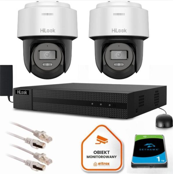 Zestaw monitoringu Hilook 2 kamery IP PTZ 2MP PTZ-N2MP-P 2.8mm