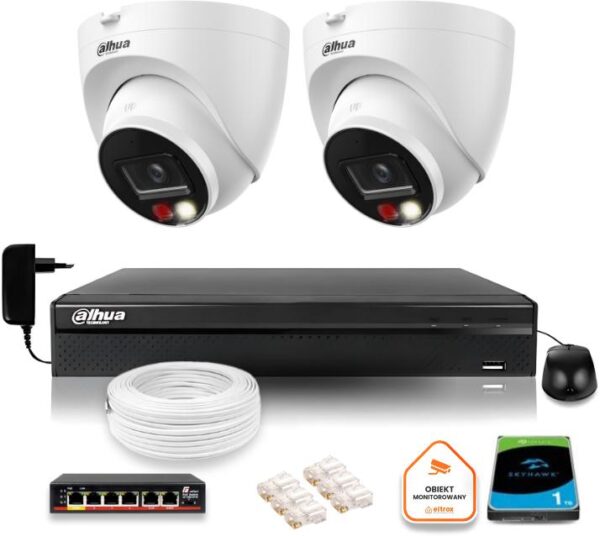 ZESTAW 2 Kamery IP Dahua 6mpx IPC-HDW1639T-A-IL-0280B-S6 + DYSK 1TB