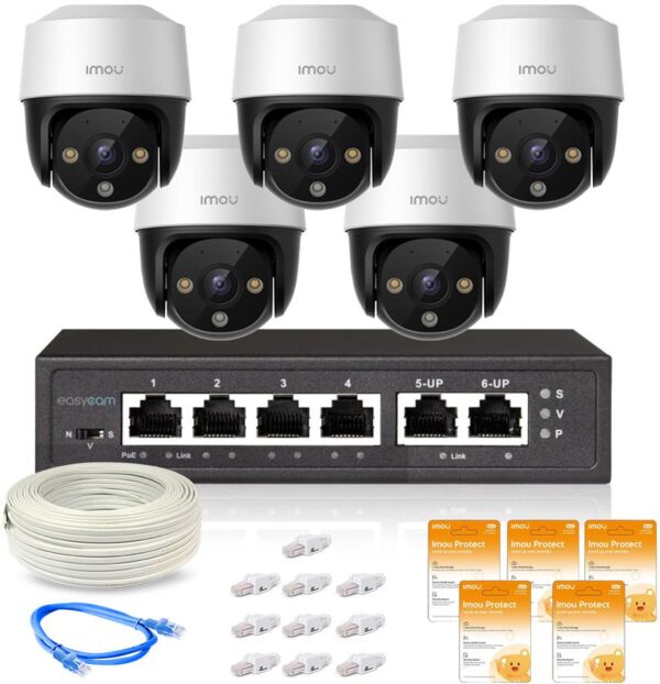 Zestaw 5 kamer IP Imou Cruiser 4MP POE z chmurą Imou Protect Basic