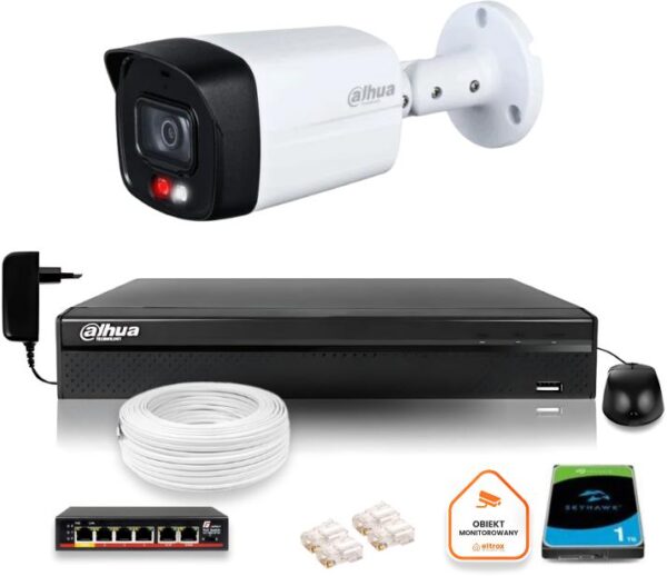 ZESTAW Kamera IP Dahua 8mpx IPC-HFW1839TC-A-IL-0280B-S6 + DYSK 1TB