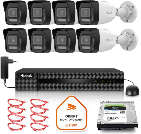 Zestaw monitoringu Hilook 8 kamery IP IPCAM-T4-P
