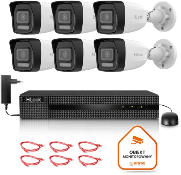 Zestaw monitoringu Hilook 6 kamery IP IPCAM-B8-30DL z dyskiem 2TB