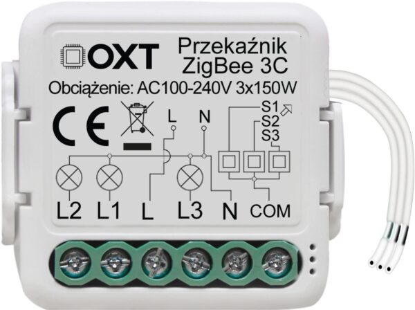 Moduł OXT mini przekaźnik 3 obwody ZigBee TUYA T263