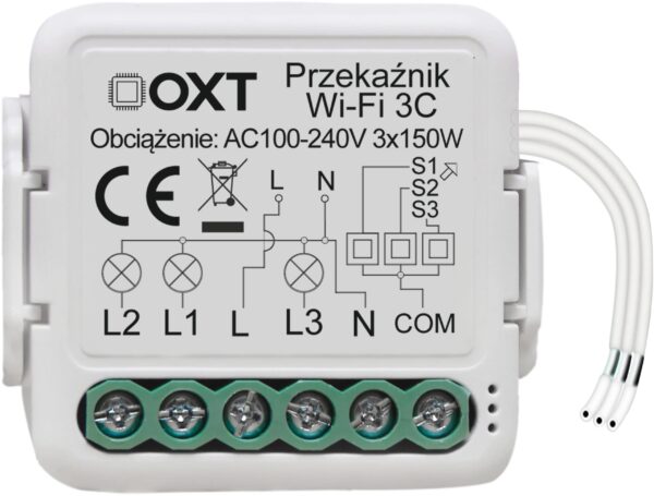 Moduł OXT mini przekaźnik 4 obwody WiFi TUYA T224