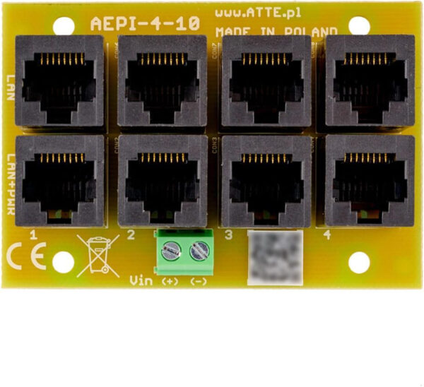 Adapter PoE PASSIVE 4 kanałowy 10/100 ATTE AEPI-4-10-OF