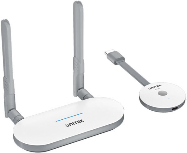 Unitek Bezprzewodowy nadajnik i odbiornik HDMI zasięg do 50m, biały