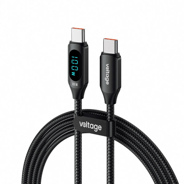 Kabel USB-C / USB-C Voltage PowerDisplay 100W PD 100cm czarny