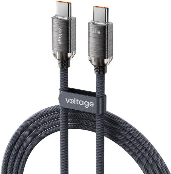 Kabel USB-C / USB-C Voltage PureCrystal 100W PD 100cm czarny