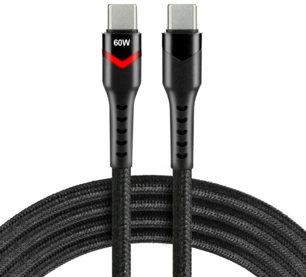 KABEL USB-C / USB-C RGB LED everActive CBB-1PDR 100cm 3A