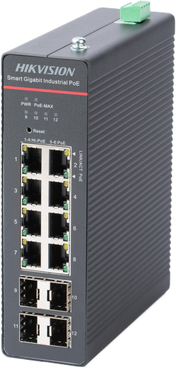 Switch Hikvision DS-3T1512HP-SI-8P4FKIT(75W) LinkVu