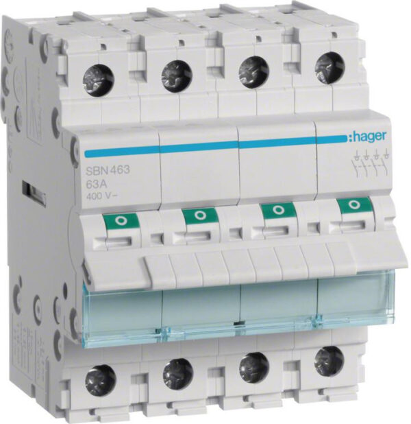 Modułowy rozłącznik izolacyjny 4P 63A 400VAC Hager SBN463