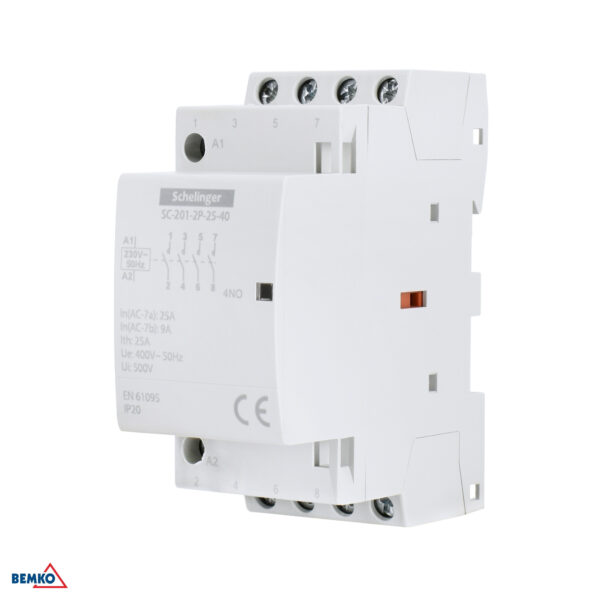 Stycznik modułowy SC201 2P 25A TYP 40 (4NO + 0NC) SCHELINGER