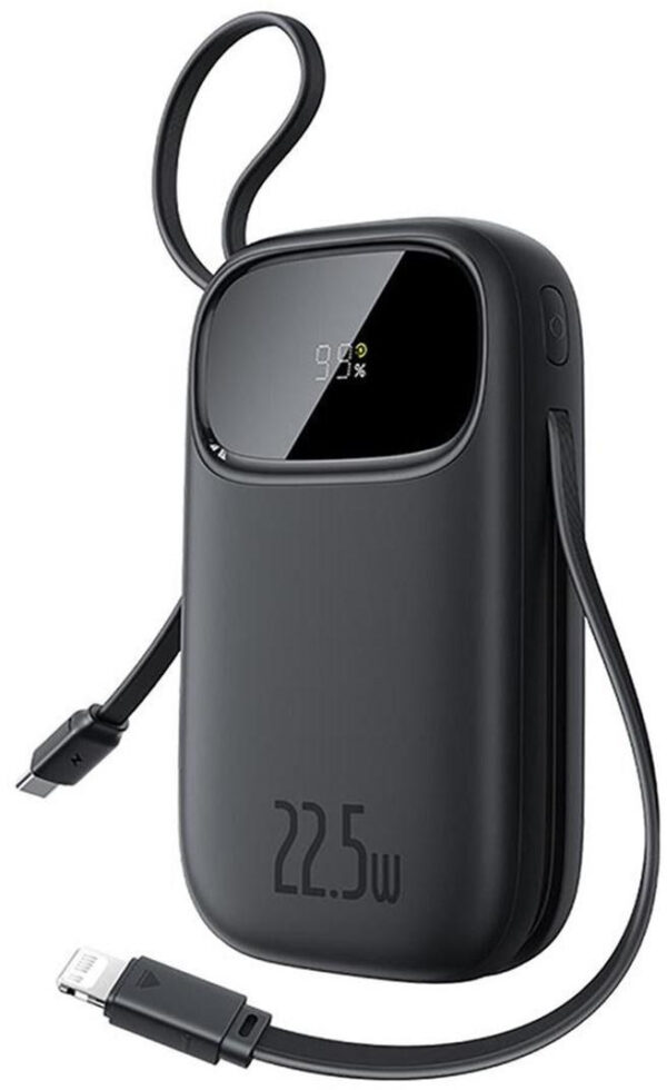 Powerbank Baseus EnerFill FC31 QPow3 20000 mAh 22,5 W PD 3.0 QC 3.0 czarny + kabel USB-C i Lighthing