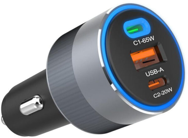 ŁADOWARKA SAMOCHODOWA Forcell F-Energy Alu 85 W 2x USB-C 1x USB-A PD 3.0 QC 4.0 SZARA