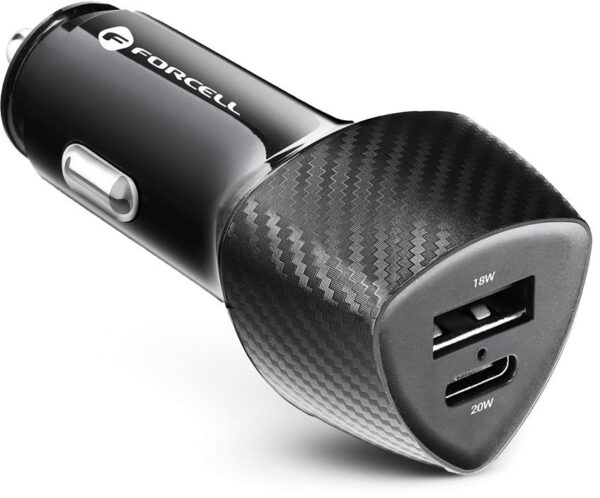 ŁADOWARKA SAMOCHODOWA Forcell Carbon CC50-1A1C 38 W 1x USB-C 1x USB-A PD 3.0 QC 3.0 CZARNA