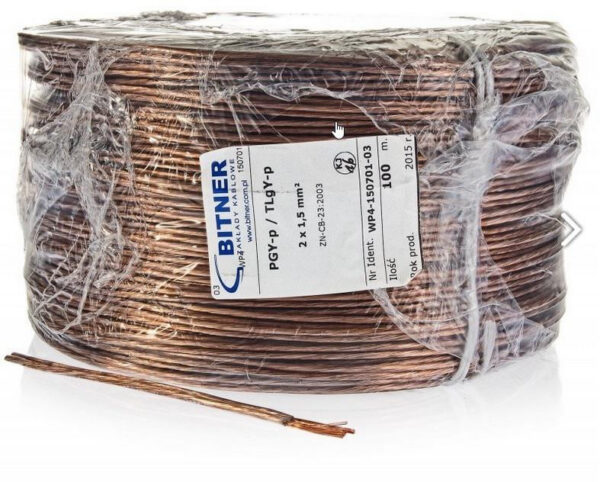 PRZEWÓD GŁOŚNIKOWY BITNER BiTsound PGY-p (TLgY) 2x0,75mm 1m