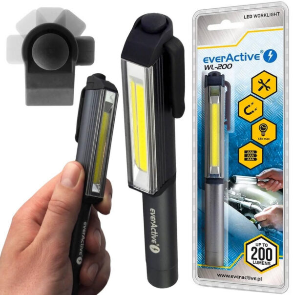 Latarka warsztatowa inspekcyjna COB LED everActive WL-200 3W 200 lumenów IP44