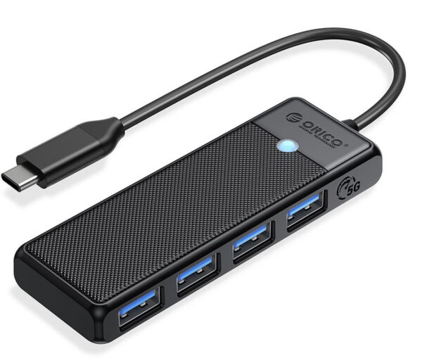 Hub USB-C Orico 4-porty USB-A 3.0 5Gbps czarny