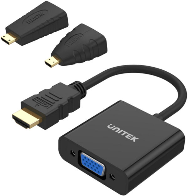 Unitek Y-6355 adapter Micro/Mini HDMI do VGA+audio