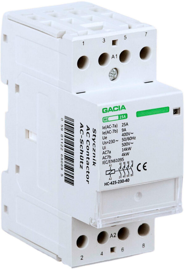 Stycznik modułowy HC 4P/25A, 4NO, 230V GACIA