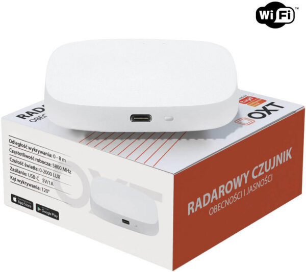 OXT Czujnik radar obecności jasności USB WiFi TUYA T155