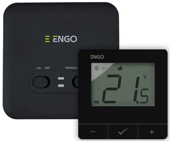 ENGO Controls E20i-B - Internetowy, bezprzewodowy regulator temperatury, Wi-Fi, czarny